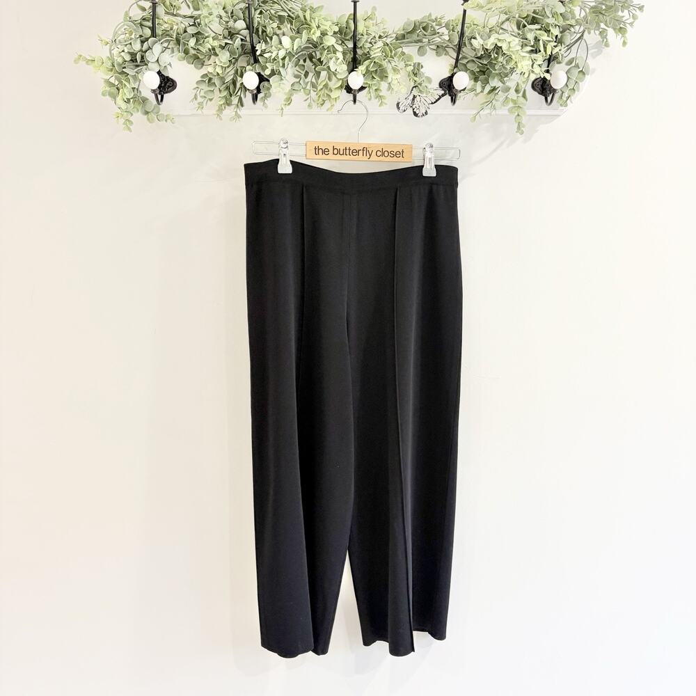Misook black knit wide-leg pants. Size S 20 70 luxury preppy business casual